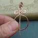 Little Copper Shawl Pin ,Scarf Pin, Sweater Brooch - Circle With Spiral Twists