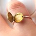 Small Locket Ring, Round Sterling Silver and Brass Keepsake, Poison Ring