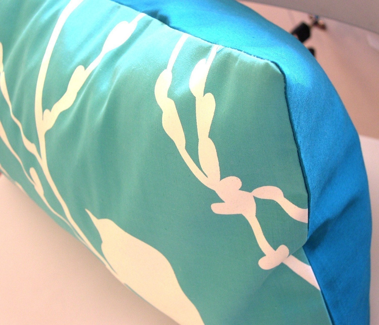 Sale Mint Green Bird on Cherry Blossom Pillow