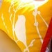 Yellow Bird on Cherry Blossom Pillow