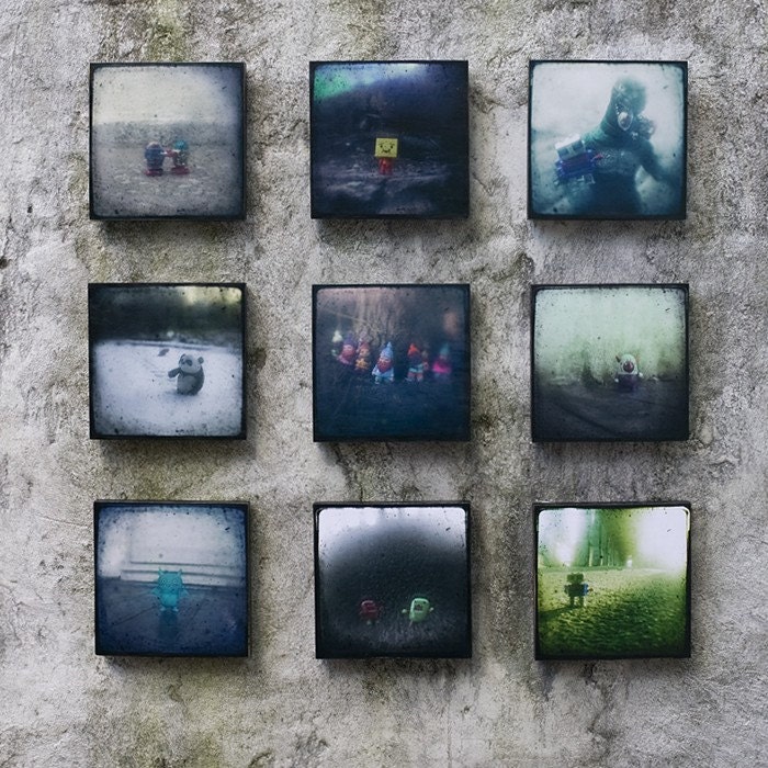 The Whole Series TTV Toys Series One - 5x5 Inch photo block, art block, wall decor, toy photography, robot, godzilla, gnome, dwarf, panda