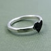 Black Heart Ring - Sterling Silver
