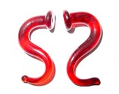 Chili Red 2g gauged earrings ear plugs talons for stretched piercings Infinite Cosmos Glass