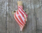 Glass Stash bottle focal pendant - Strawberry Cream