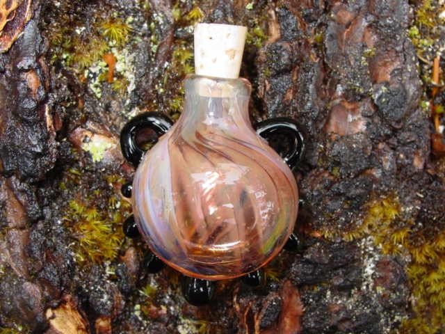 Glass Stash bottle focal pendant - Antique