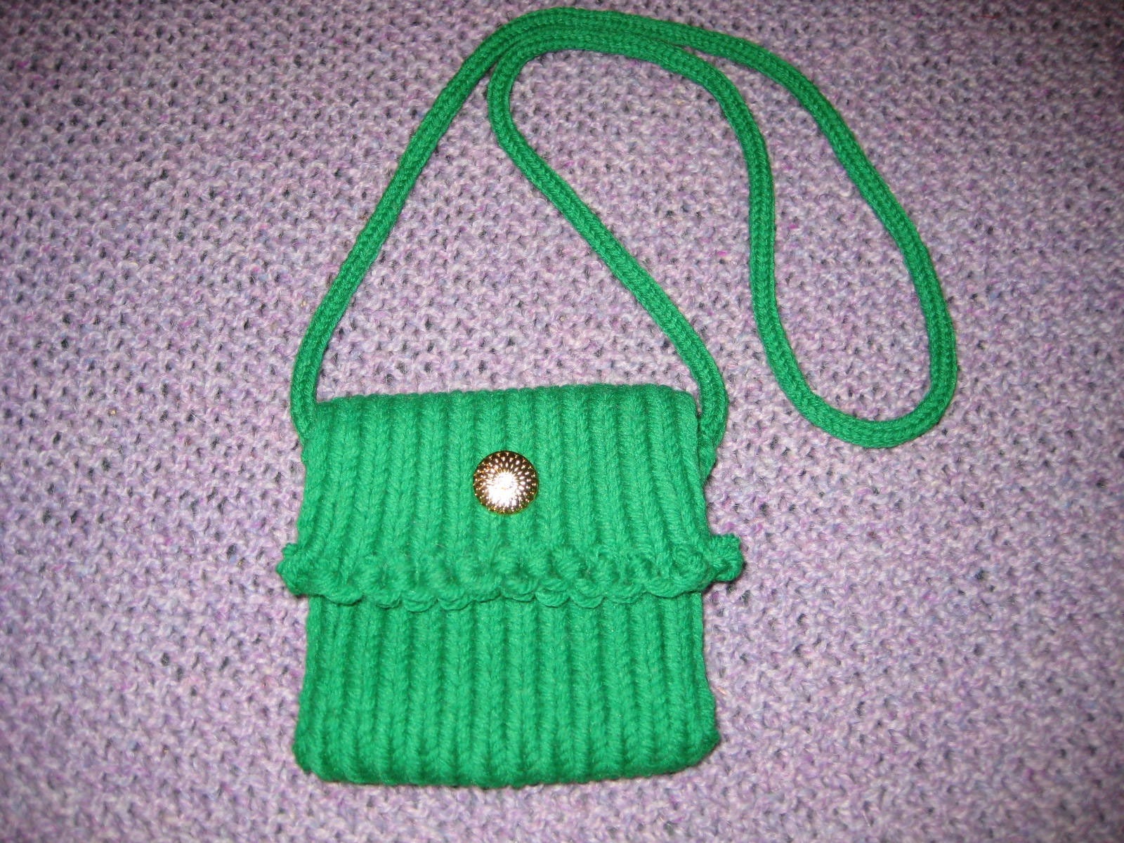 Knitted Green Purse