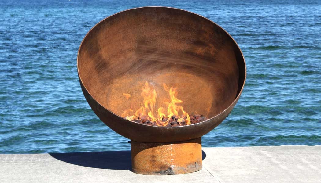 The Meridian 37 inch Modern Steel Firebowl