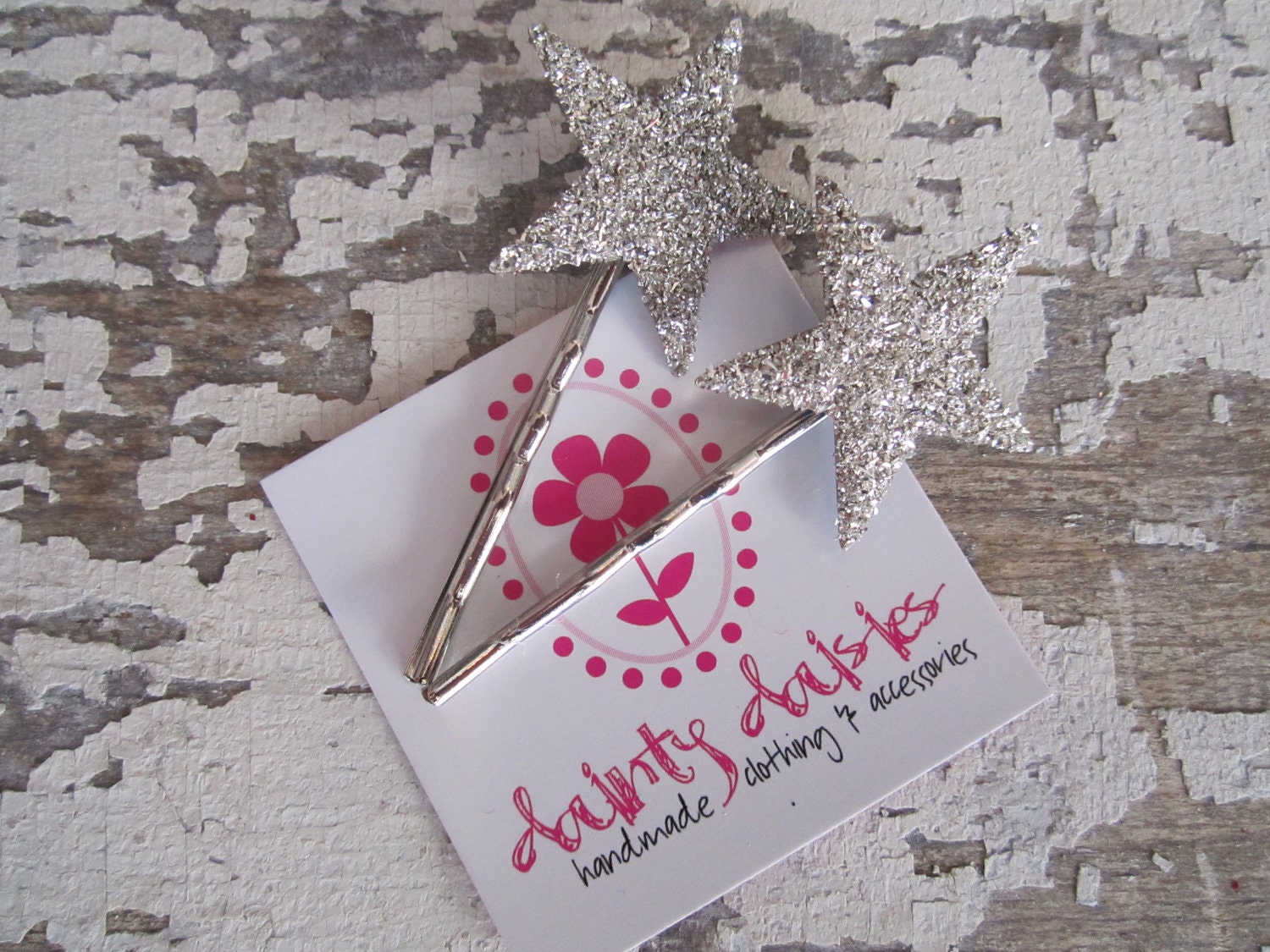 Pretty little glitter star hair pins set of 2
