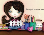 Extra Crafty Art Print - New & Improved - Your Choice of Eye Color
