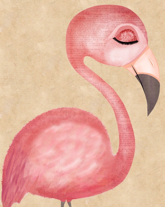 Flamingo Art - The Fanciest Flamingo Art Print from my Fancy Feathered Friends series