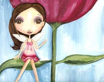 Fairy And Flower 8.5 x 11 Art Print