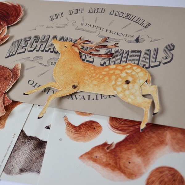 Mechanical Animals-animal paper dolls
