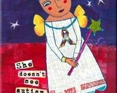 Autism Awareness Quote. "She Doesn't See Autism. She Sees Possibilities." ART MAGNET for Moms. Nursery wall art. Autism Art. LadyBird.