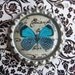 Blue Butterfly Bottle Cap Pendant