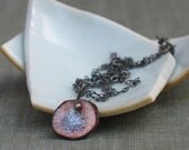 pink & white enameled pool necklace