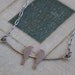 love birds necklace- hand cut silhouettes- copper and sterling silver