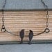 love birds necklace- hand cut silhouettes- copper and sterling silver