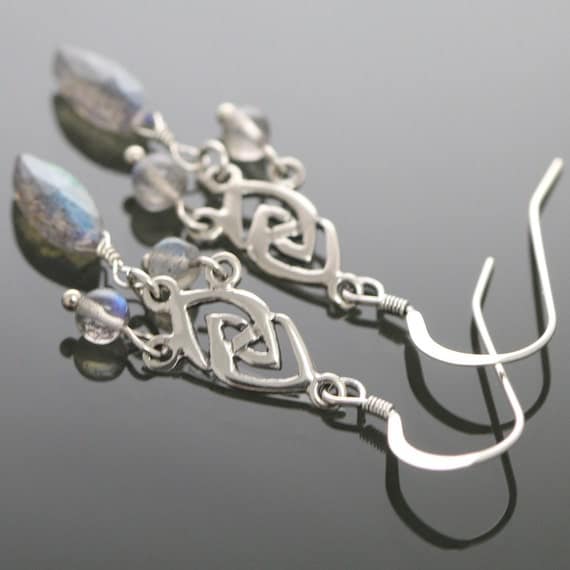 Labradorite Sterling Silver Chandelier Earrings ec177