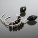 Black Garnet and Spinel Sterling Silver Wire Wrapped Earrings f09e057