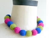 Carnival Balls - felted necklace