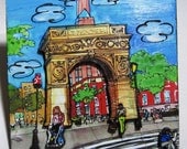 Colorful 3D Mixed Media Wall Art New York City Washington Square Park Arch