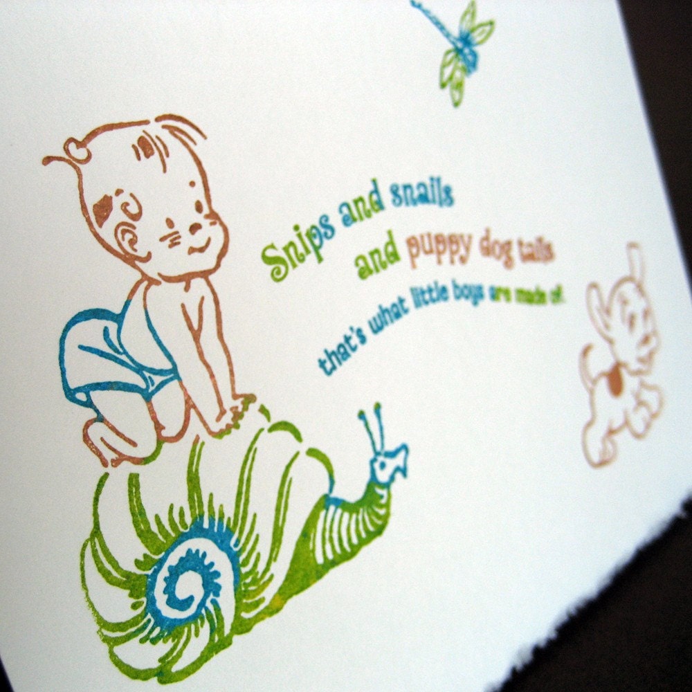 Snips and snails and puppy dog tails notecard