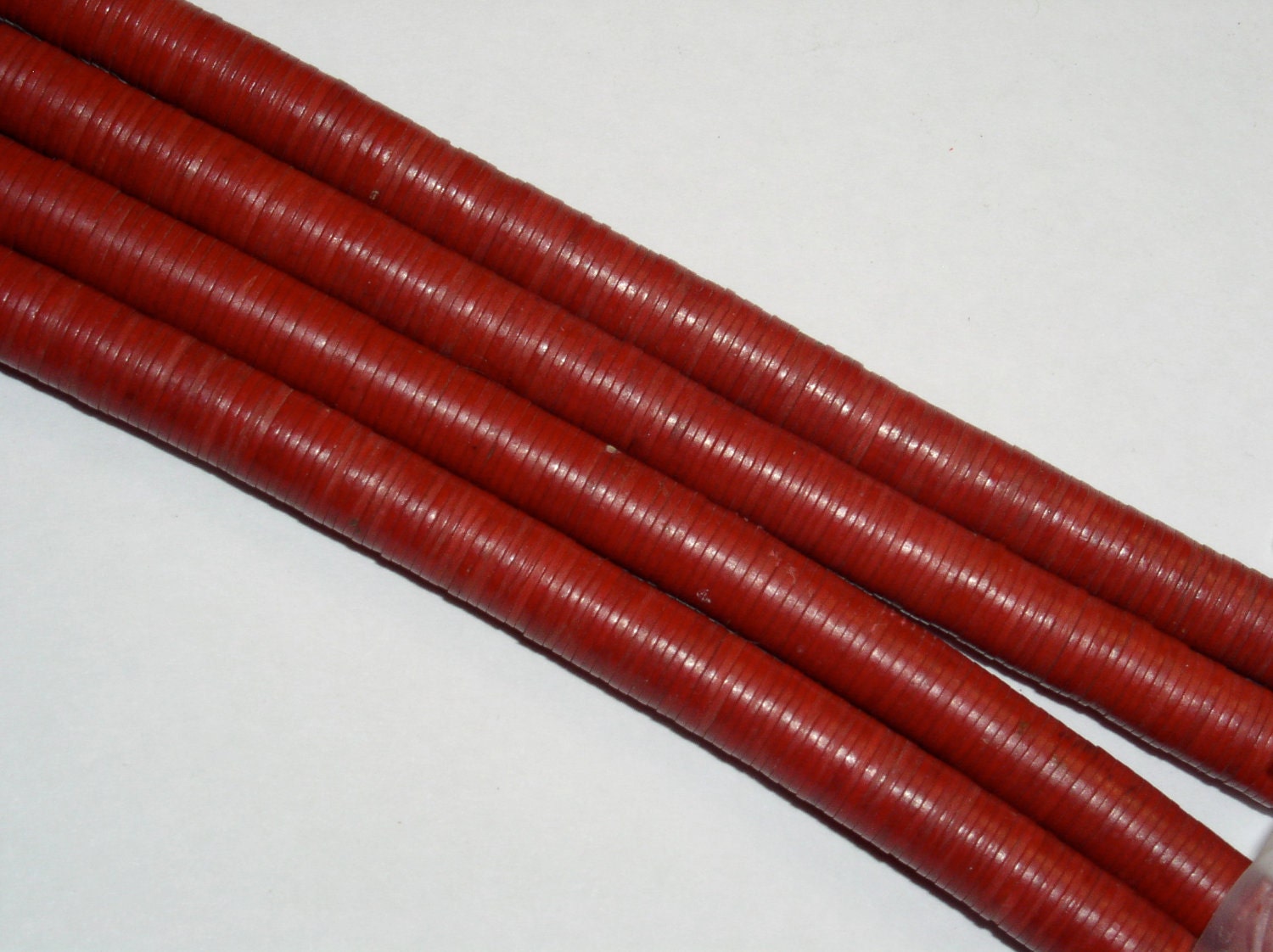 Vulcanic Phono Record Disc Heishi RED African Trade Beads 6mm