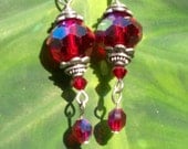 Ruby Vintage Crystal Drop Earrings