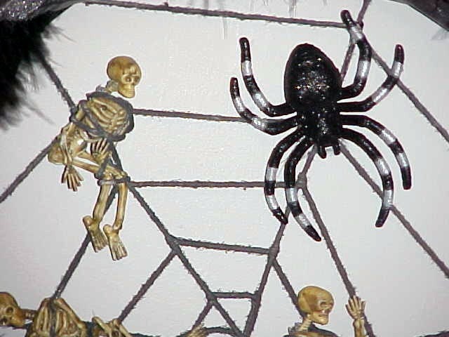 STEP INT0 MY PARLOR Spider Web & Skeletons Wreath