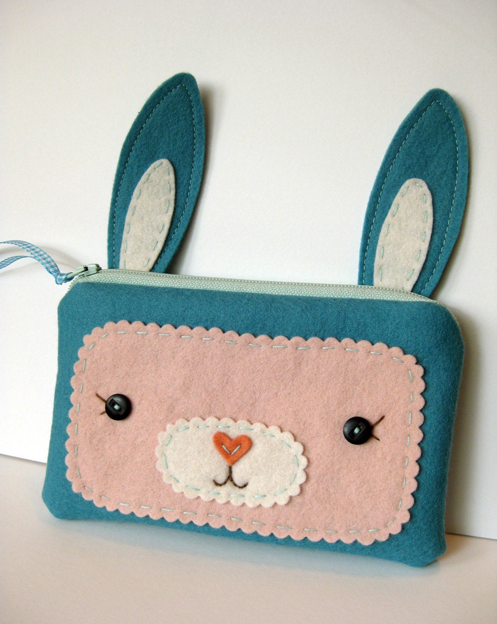 Blue Bunny Zipper Pouch