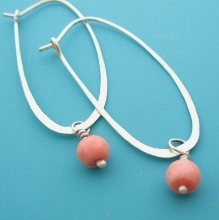 Oval Hoops- Pick your bead drops
