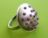 Sterling Silver and Polymer Clay Bumpy Ring