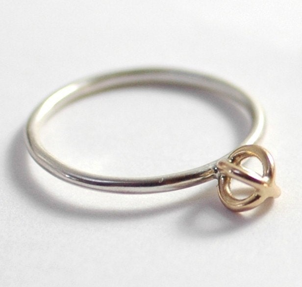 Small Framework Series Ring 1- Silver and 14k Gold