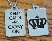 Keep Calm Carry On  Dog Tag Necklace