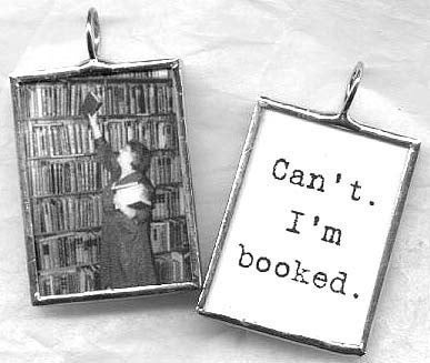READ - A BOOK LOVERs Beg Off Art Glass Pendant