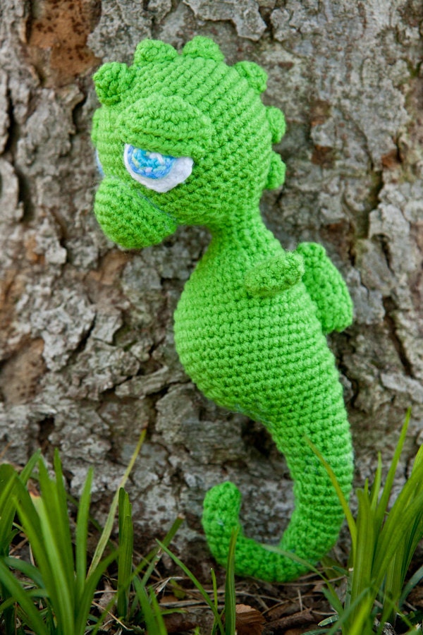 Stuffed Sea Horse Toy, Crocheted Amigurumi Sea Horse doll