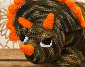 Stuffed Triceratops Toy, Prickly Triceratops Amigurumi toy Doll