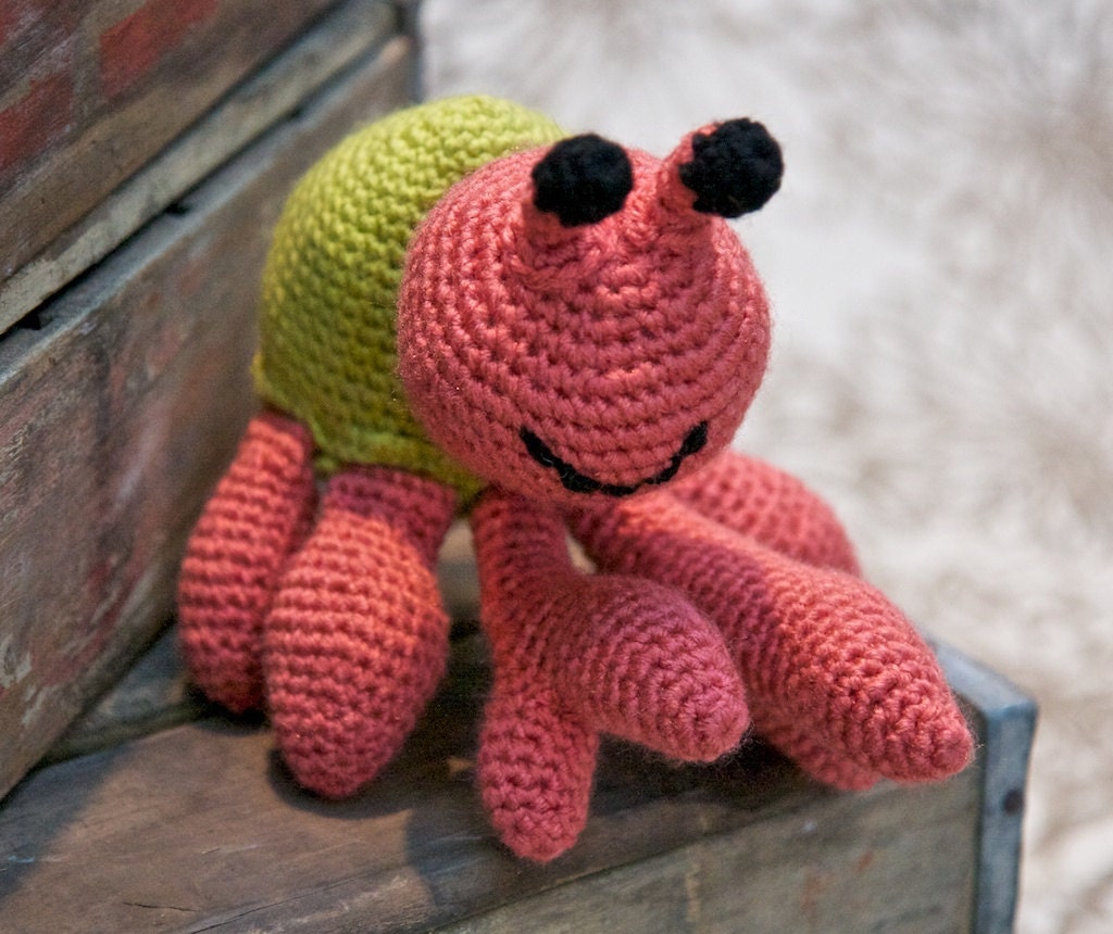 Stuffed Hermit Crab Toy, Amigurumi Doll