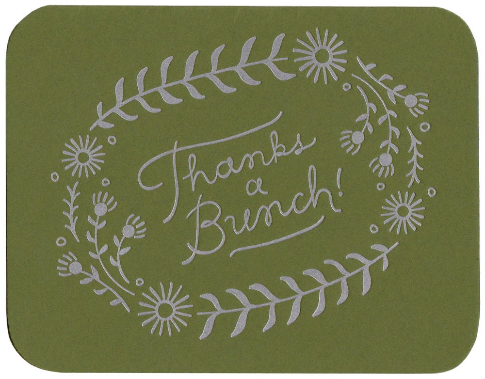 set of five "Thanks A Bunch" letterpress cards