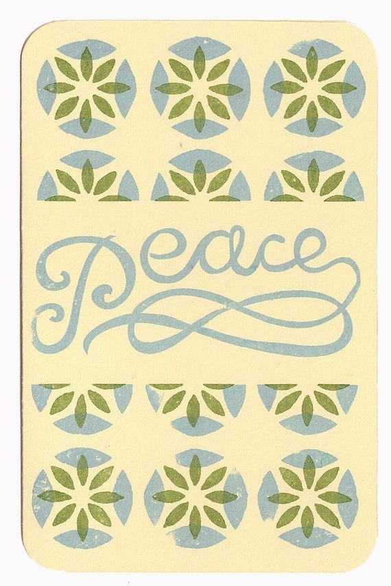 set of five PEACE cards