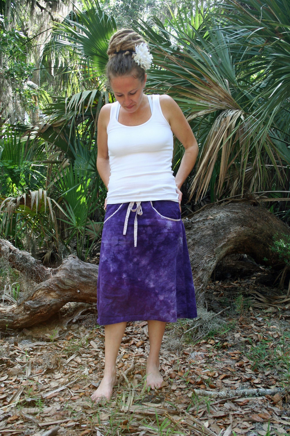 Urban violet hemp drawstring pocket skirt