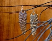 stainless steel chainmaille teardrop earrings