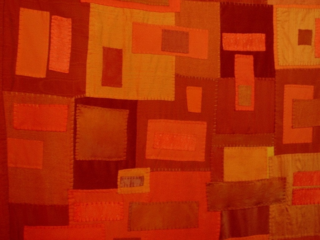 Hand Stitched Quilt of Oranges made entirely by my hands