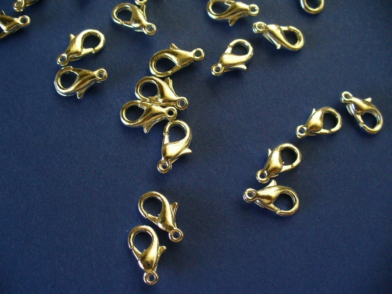 20 Silver Plated Lobster Parrot Clasps - 6 x 12 mm
