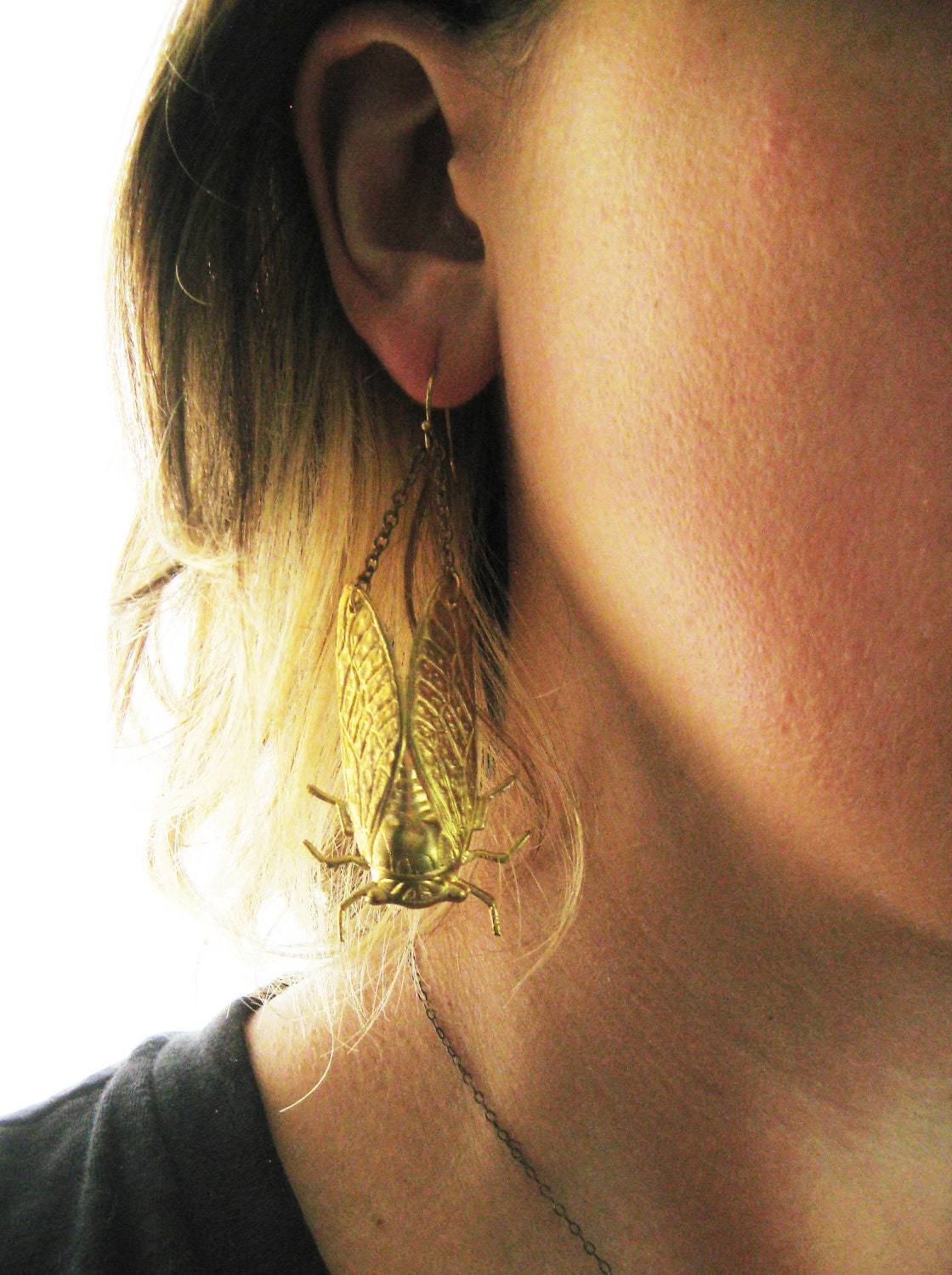 Cicada Brass Earrings