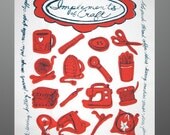 Handprinted Craft Poster--original artwork