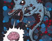 Zombie Dolphin 8 x 10 Giclee print