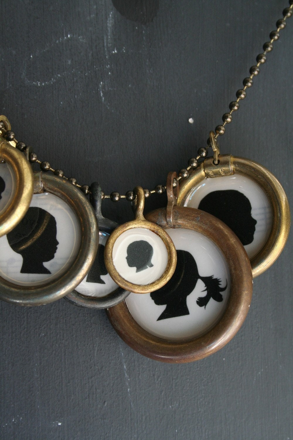 large size . one pendant custom silhouette necklace
