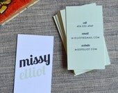 Missy Elliot Calling Cards in Mint and Black