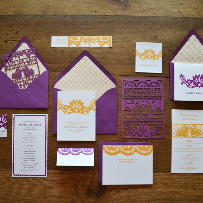 Papel Picado Laser Cut Save the Date